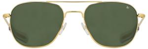 AO Original Pilot Sunglasses, Gold, Calobar Green SkyMaster Glass Lenses, Bayonet Temple, Polarized, 57-20-140 B48, OP-157BTCLGNG-P 738921549635