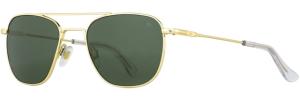 AO Original Pilot 1 Sunglasses, Gold Frame, Green Glass Lens, 57-20-145, OP-157STCLGNG 738921549710