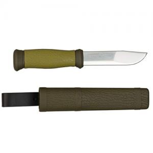 Morakniv Outdoor 2000 Fixed Blade Knife with Sandvik Stainless Steel Blade, 4.3-Inch, Olive Green FT2000