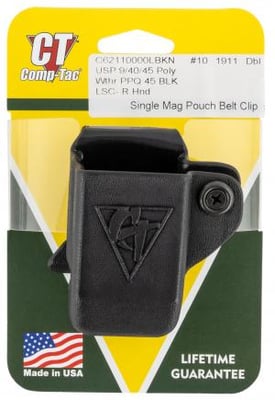 Comp-Tac C62110000LBKN Single  H&K USP 9/40/45 Poly,Walther PPQ 45 1.5" Belt Black Kydex