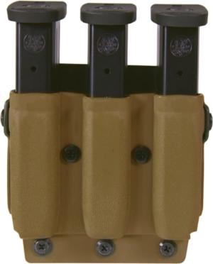 High Speed Gear Triple Mag Pouch, PLM, Glock 9/40mm Double, FN 509, CZ P10, XDM9mm/.40, H&K VP9, Coyote Brown, 42P113CB