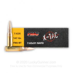 7.62x51mm - 147 Grain FMJ BT - PMC X-TAC - 500 Rounds 7.62X