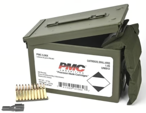 PMC Bronze Rifle Ammunition 5.56 Nato 55gr FMJ 840rd Stripper Clips Ammo Can  