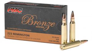PMC Ammunition 223SP Bronze CF Rifle 223 Rem 55Gr SP 20Rnd 741569040167