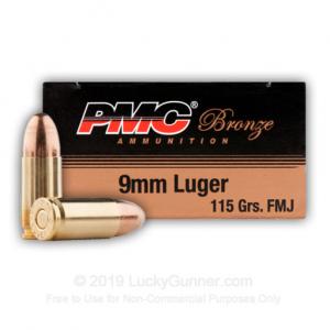 9mm - 115 Grain FMJ - PMC - 1000 Rounds 9A