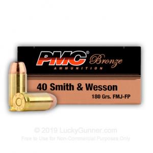 40 S&W - 180 Grain FMJ-FP - PMC - 1000 Rounds 