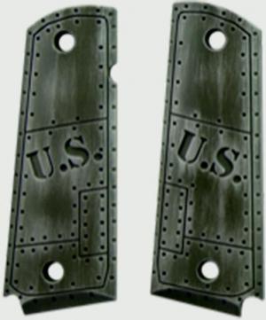 Hogue 1911 U.S. Green Distressed Grip Steel 00823-EXLTRP