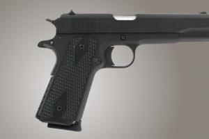 Hogue Govt. G-10 Magrip Kit - Piranha Grip Flat Mainspring Solid Black 01229 