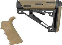 Hogue AR-15/M-16 Kit - Finger Groove Beavertail Grip and OverMolded Collapsible Buttstock - Fits Commercial Buffer Tube - Flat Dark Earth Rubber 15355