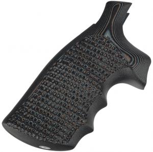 Hogue S&W N Frame Square Butt Grip, Finger Grooves, Piranha, G10 - G-Mascus, Black/Grey, 29137