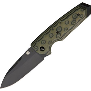 Hogue Knives 34258 Ex-02 Extreme Series Spear Point Linerlock Folding Pocket Knife with Green G-Mascus G-10 Handle