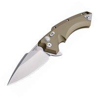 Hogue X5 4in Folder Spear Pt Tumbled Fin Flat Dk Earth Alum 743108345542