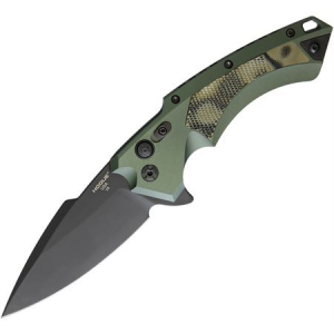 Hogue Knives 34558 X5 Button Lock Knife with OD Green Aluminum Handle