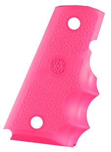 Hogue 43007 1911 Officers Model Rubber Grip w/Finger Grooves Pink 743108430071