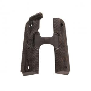 Hogue 1911 Govt. Laser Enhanced Grip, Red Laser, Checkered, Reinforced Blackwood, Blackwood, 45680 743108456804