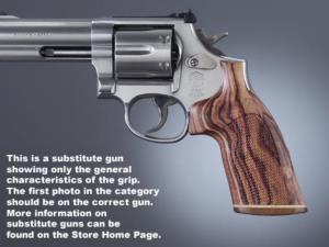 Hogue Dan Wesson LargeFrame Kingwood No Finger Groove, Stripe/Cap, Checkered 58631