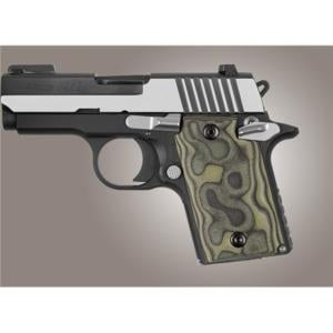 Hogue Sig P938 Rubber Grip, Ambidextrous, G10 G-Mascus Green 109747