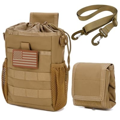 Molle Dump Pouch Foldable Mag Dump Pouch Magazine Utility Roll Up Waist Bag with Shoulder Strap and Patch 