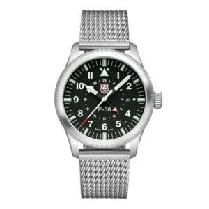 Luminox P-38 Lightening 9520 Series Watch, Black/Silver, 42mm, XA.9522