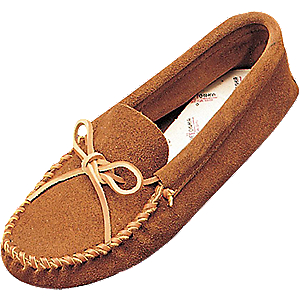 Minnetonka Men's Leather Laced Slippers - Brown 747647046823