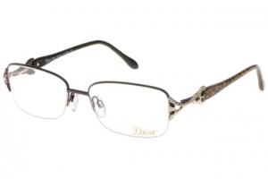 Diva Womens 5349 Eyeglasses - Anthracite-Brown Leopard Frame w/ Clear Lenses, Size 52-18-129 5349-228