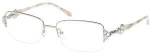 Diva Womens 5349 Eyeglasses - Silver-Pearl Frame w/ Clear Lenses, Size 52-18-129 5349-273