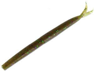 Zoom Fluke Stick Jr Bait, 10 Pack, 5in, Green Pump Purple Green, 126349