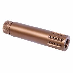 Guntec USA AR .308 Slip Over Barrel Shroud w/Multi Port Muzzle Brake, Bronze, 1326-MB-P-308-BRZ