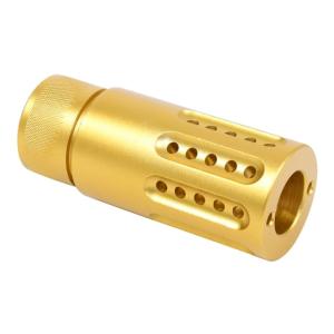 Guntec USA AR-15 Micro Slip Over Barrel Shroud w/ Multi Port Muzzle Brake, .308 Small Base, 5/8x24, Anodized Gold, 1326-MB-P-S-308-GOLD 1326MBPS308GOLD