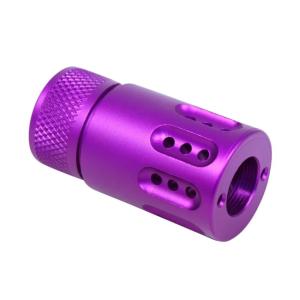 Guntec USA AR .308 Mini Slip Over Barrel Shroud w/Multi Port Muzzle Brake, Purple, 1326-MB-P-MINI-308-PURPLE