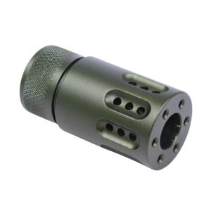 Guntec USA AR 9mm Mini Slip Over Barrel Shroud w/Multi Port Muzzle Brake, Green, 1326-MB-P-MINI-9-GREEN