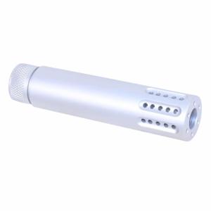 Guntec USA AR-15 Cal Slip Over Barrel Shroud w/ Multi Port Muzzle Brake, 5.56mm, 1/2-28, Anodized Clear, 1326-MB-P-CLEAR 752574660301