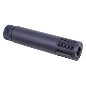 Guntec USA AR 9mm Slip Over Barrel Shroud w/Multi Port Muzzle Brake, Black, 1326-MB-P-9 752574661063