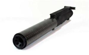 Kaw Valley Precision Carbon Fiber 9mm Complete Barrel Upper Receiver, 4.5in Barrel, 7.25in CF Handguard, XL Linear Compensator, Black, Medium, KVP-CF9-4XLLC 752830309715