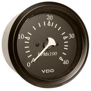 VDO Allentare Black 4000RPM 3-3/8 85mm Diesel Tachometer Alternator - 12V - Black Bezel, 333-11797