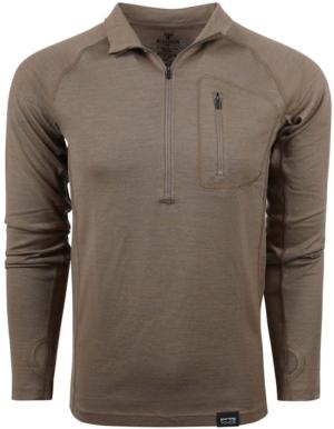 King's Camo XKG Foundation 260 1/4 Zip Merino Base Layer Tee - Mens, Khaki, M, XKG4108-KHK-M XKG4108KHKM
