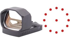 Shield Sights RMSx Glass Edition 65 MOA Circle with 2 MOA Red Dot 1X Reflex - Black RMSX-65-2MOA-GLASS
