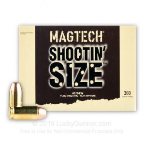 40 S&W - 180 Grain FMJ Flat Nose - Magtech Shootin' Size - 900 Rounds MP40GM