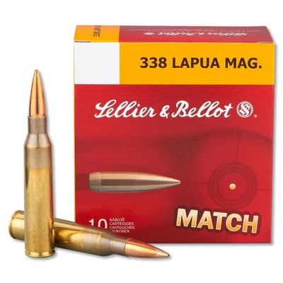 Sellier and Bellot Match .338 Lapua 250GR BTHP 10Rds SB338LMA