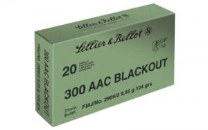 Sellier and Bellot .300 AAC Blackout 124gr FMJ 20rds SB300BLKA