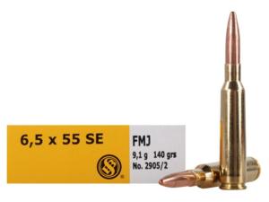 Sellier & Bellot Ammunition 6.5x55mm Swedish Mauser 140 Grain Full Metal Jacket Box of 20 - 877701