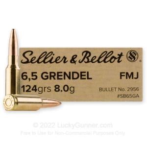 6.5 Grendel - 124 Grain FMJ - Sellier & Bellot - 600 Rounds 754908517954