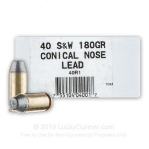 40 S&W - 180 Grain Lead Conical Nose - Ultramax Remanufactured - 50 Rounds 755104040017