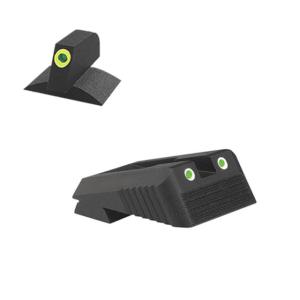 Kensight Kimber Tritium Contoured Sight Set, Serrated Blade, 0.160in Tall, Lumi Green, Black, 990222