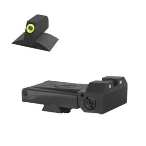 Kensight Kimber Adjustable Sight Set w/Rounded Blade, 0.200in Tall, Lumi Green, Black, 990263