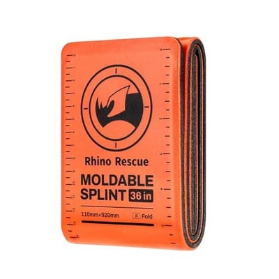 RHINO RESCUE First Aid Splint 36" X 4.3" Orange-Gray, Keep Bones in Position (1, Folded) 755685116095