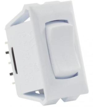JR Products Momentary-On/Off/Momentary-On Switch With Bezel, White, 12695