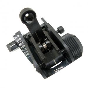 Matech Picatinny Rear Ranging Aperture Flip Up Sight, Black, MATBUIS