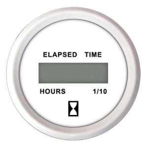 Faria Beede Instruments 2 Hourmeter Digital 10,000 Hours 12-32VDC Dress White - Retail Package, 13130