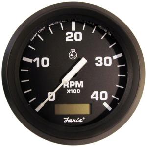 Faria Beede Instruments 4 Tachometer w/Hourmeter 4000 RPM Diesel Mech Takeoff & Var Ratio Alt Euro, 32834